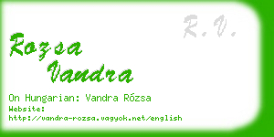 rozsa vandra business card